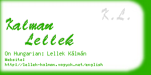 kalman lellek business card
